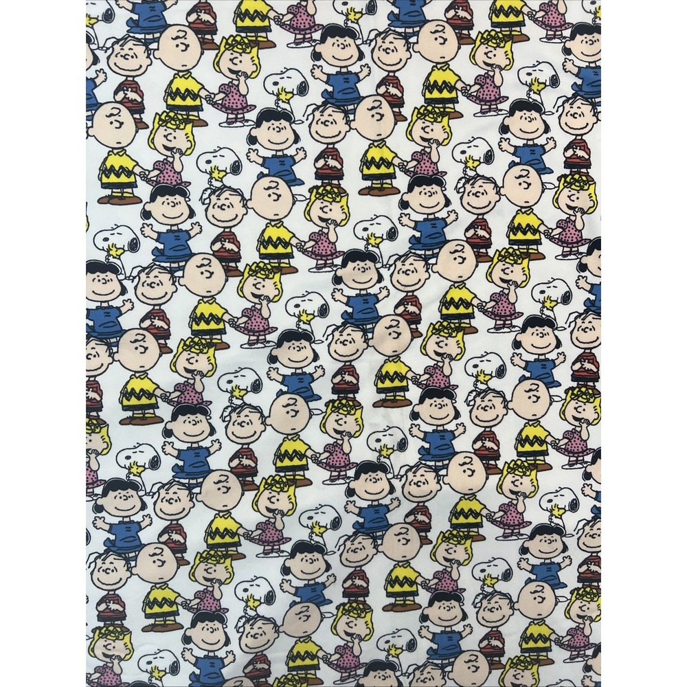 Preloved Peanuts Packed Line Custom Bamboo Stretch Knit Fabric- 60" x 75"
